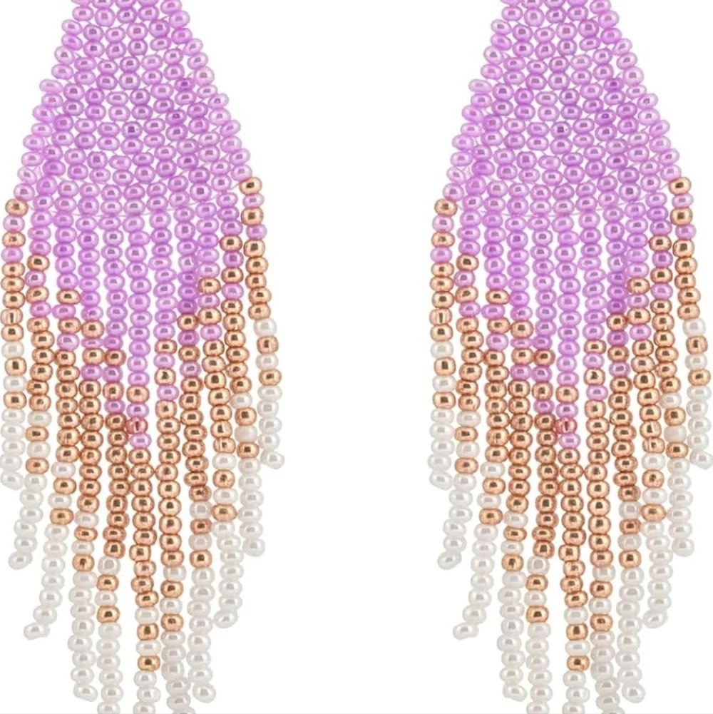 Elegant Beaded Ombre Earrings